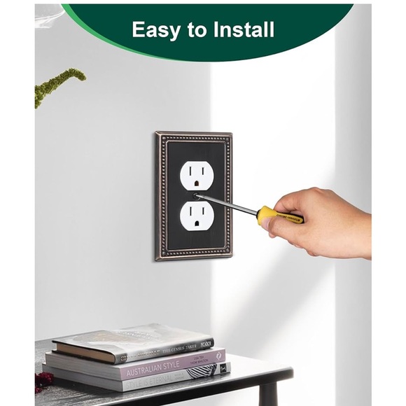 2 Pack Aged Bronze Duplex Outlet Cover Plates - NWOT - Picture 6 of 7